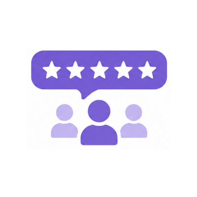 Illustration of a five-star customer review icon